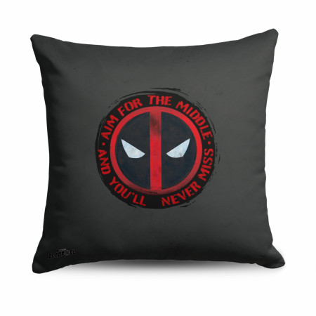 Deadpool Marvel Aim for the Middle Printed 18" Throw Pillow